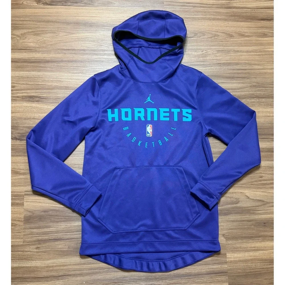 Jordan Charlotte Hornets NBA Dri-FIT Spotlight On Court Hoodie Purple Men Sz S